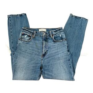Abercrombie & Fitch Ultra High Rise Ankle Straight Distressed Jean 28/6 Long